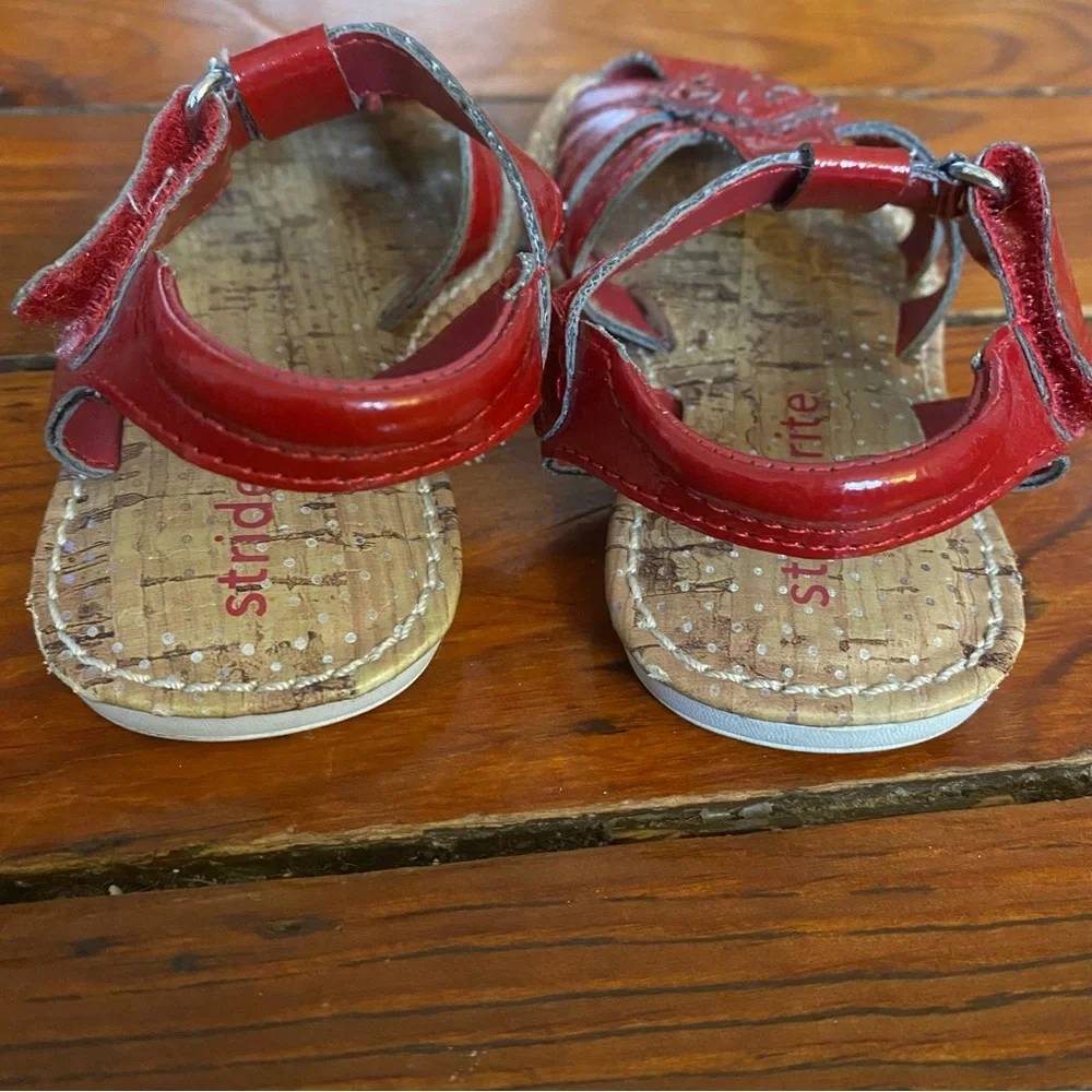 Stride Rite Red & Cork Lucia Strappy Sandals Size 4.5